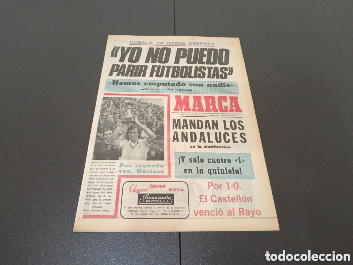 Coleccionismo deportivo: MARCA 14/10/1974 - Foto 1
