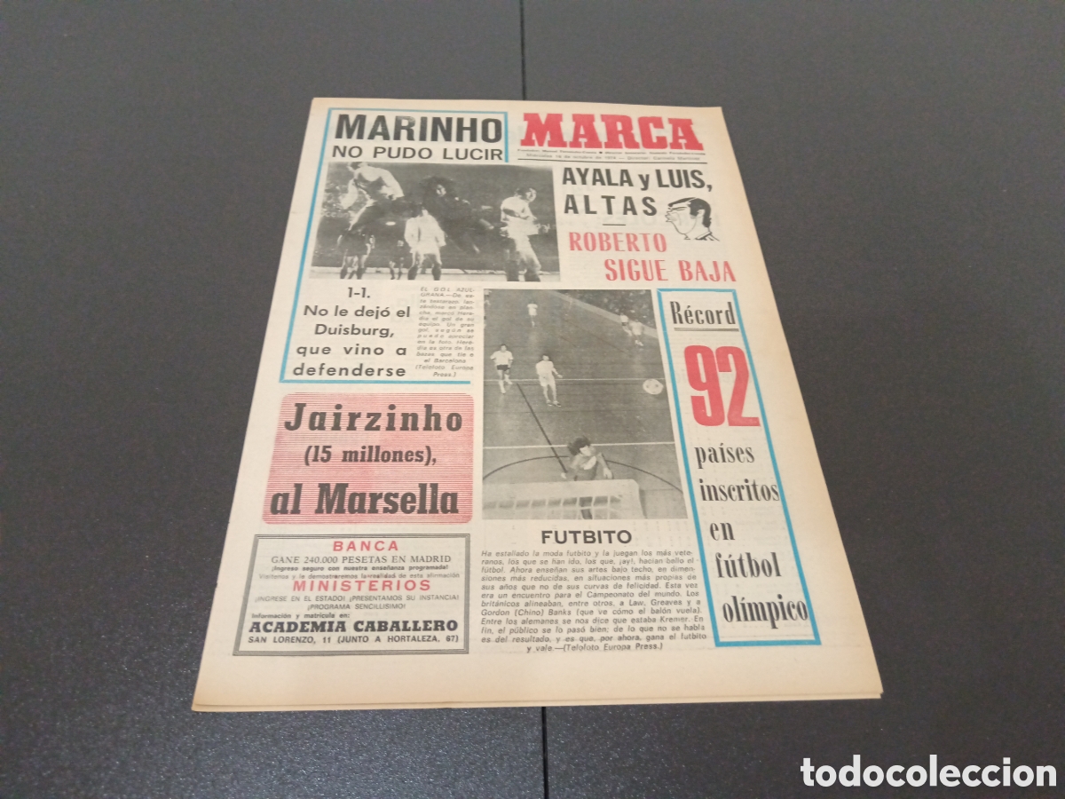 Coleccionismo deportivo: MARCA 16/10/1974 - Foto 1
