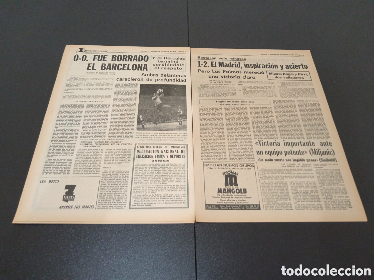 Coleccionismo deportivo: MARCA 20/10/1974 - Foto 3