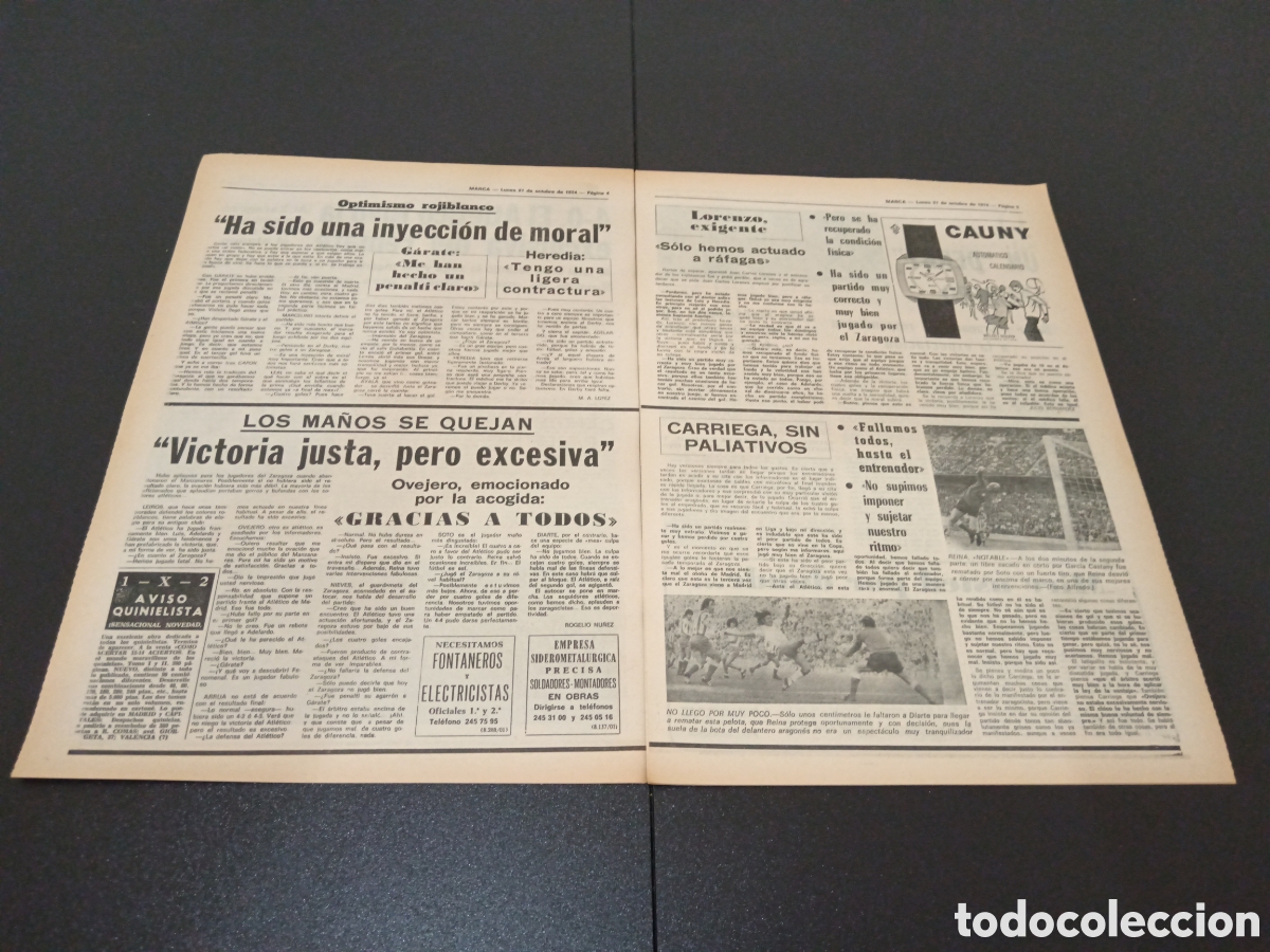 Coleccionismo deportivo: MARCA 21/10/1974 - Foto 3