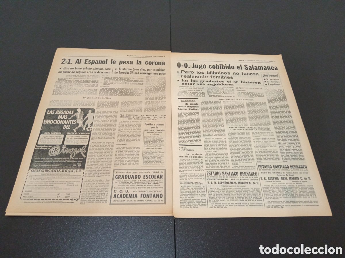 Coleccionismo deportivo: MARCA 21/10/1974 - Foto 6