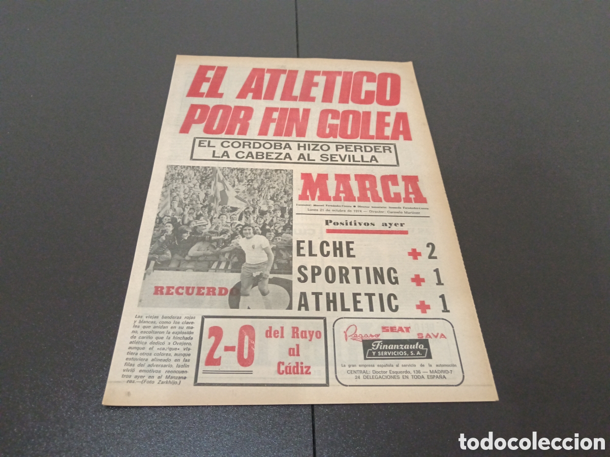 Coleccionismo deportivo: MARCA 21/10/1974 - Foto 1