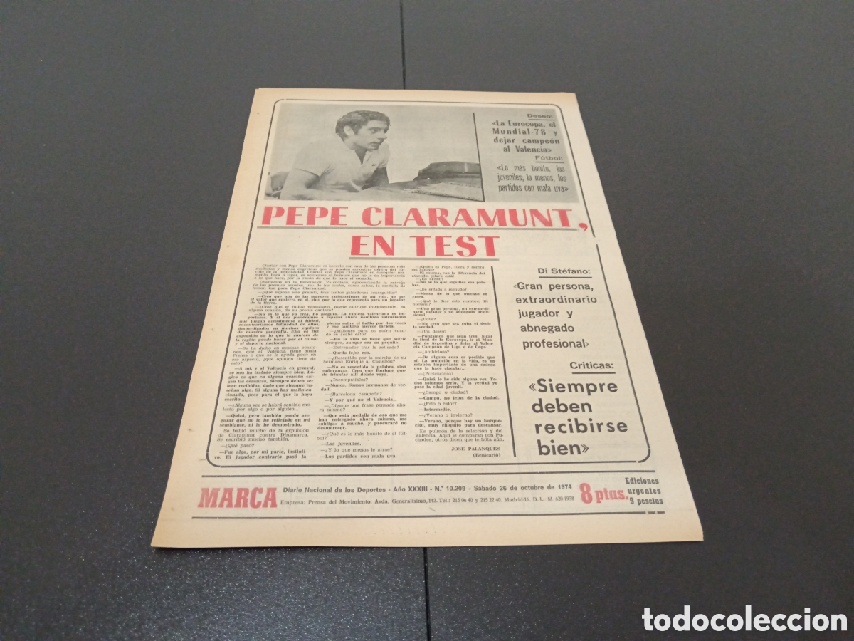 Coleccionismo deportivo: MARCA 26/10/1974 - Foto 4