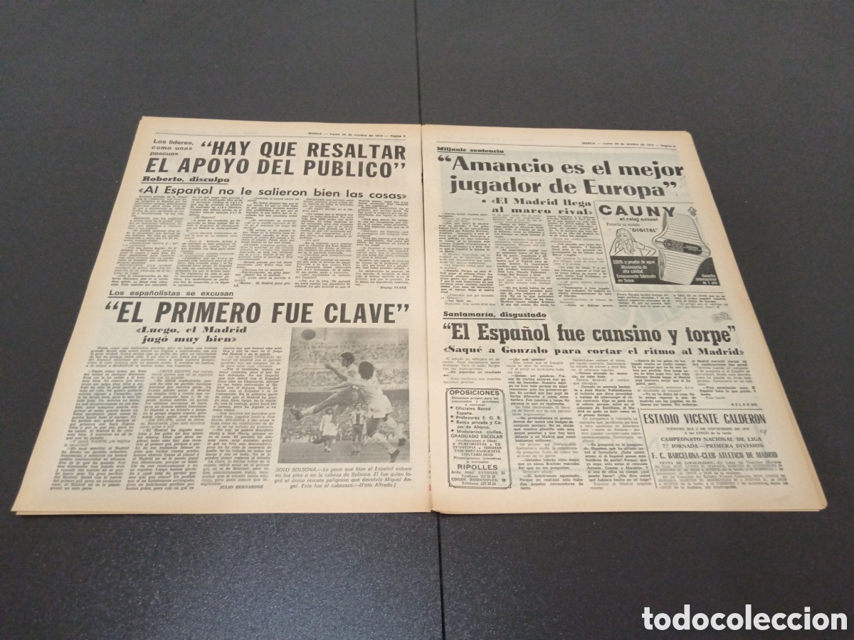 Coleccionismo deportivo: MARCA 28/10/1974 - Foto 3
