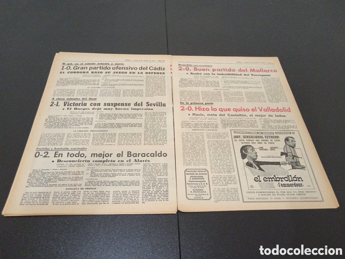 Coleccionismo deportivo: MARCA 28/10/1974 - Foto 11