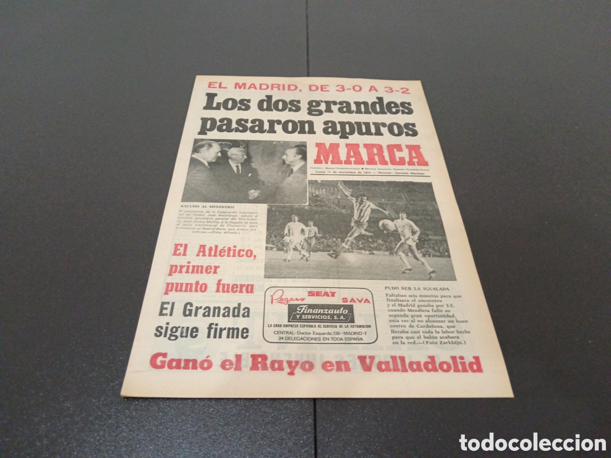 Coleccionismo deportivo: MARCA 11/11/1974 - Foto 1