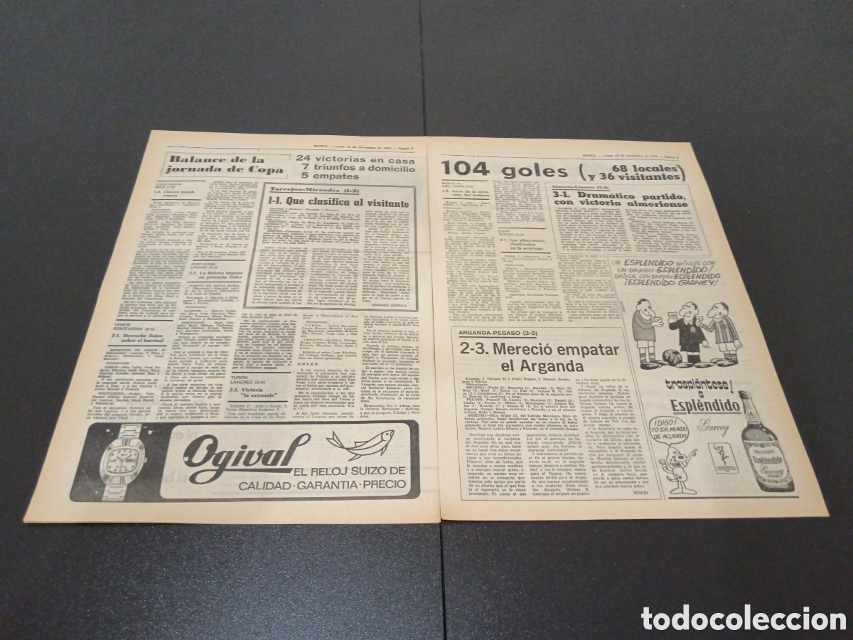 Coleccionismo deportivo: MARCA 18/11/1974 - Foto 3