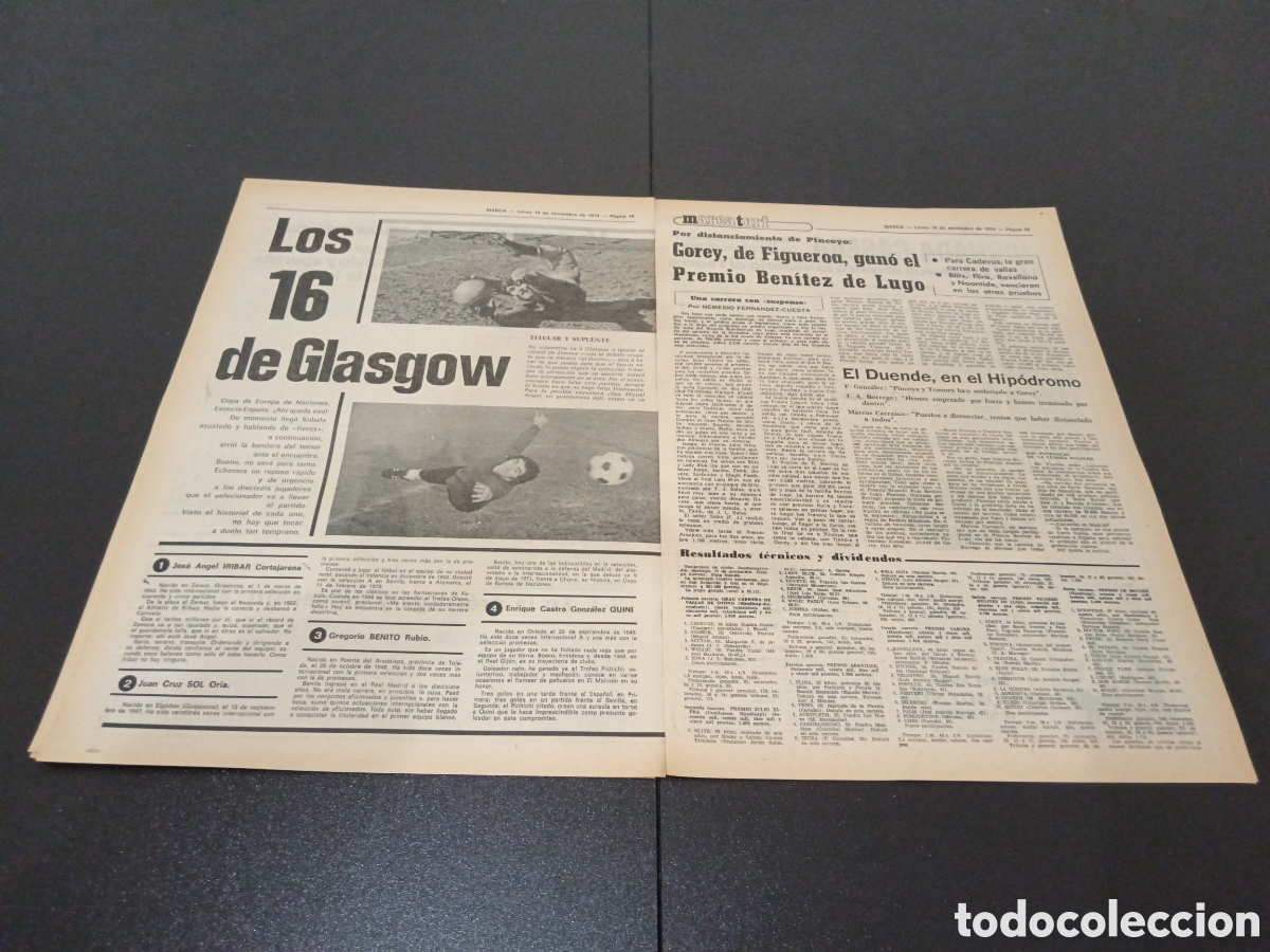 Coleccionismo deportivo: MARCA 18/11/1974 - Foto 6