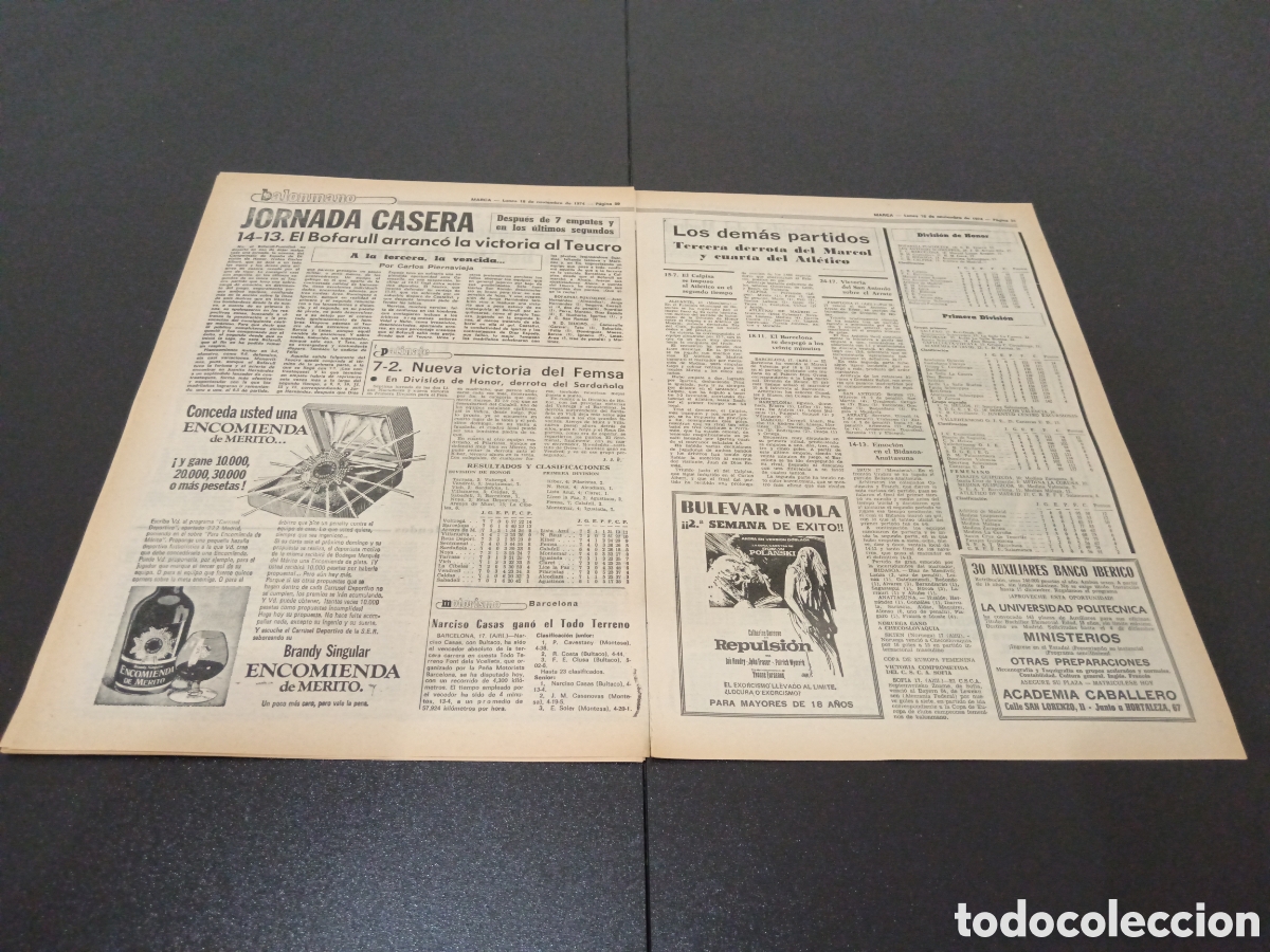 Coleccionismo deportivo: MARCA 18/11/1974 - Foto 7