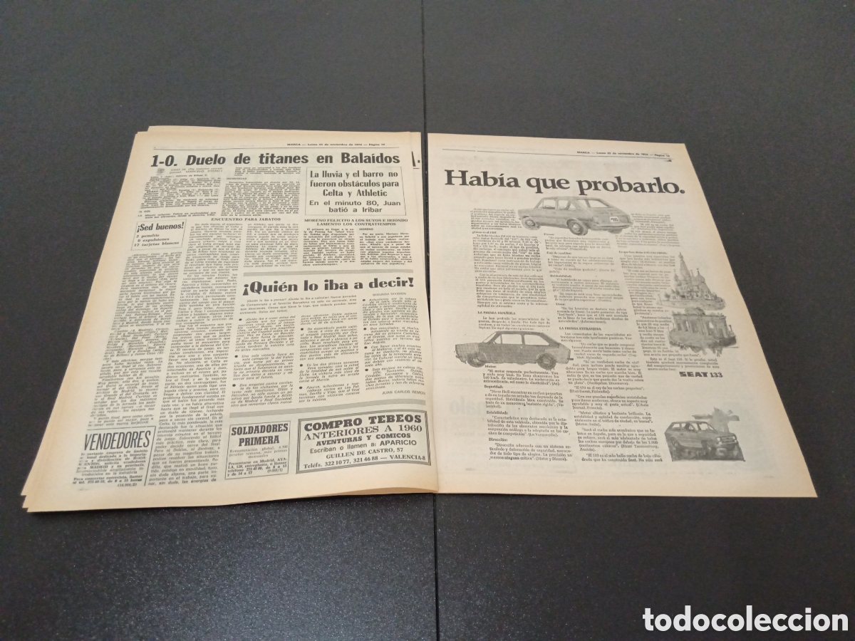 Coleccionismo deportivo: MARCA 25/11/1974 - Foto 7