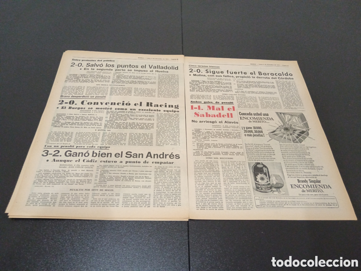 Coleccionismo deportivo: MARCA 09/12/1974 - Foto 11