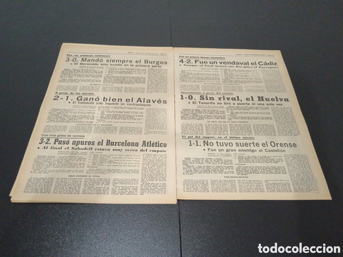 Coleccionismo deportivo: MARCA 16/12/1974 - Foto 9