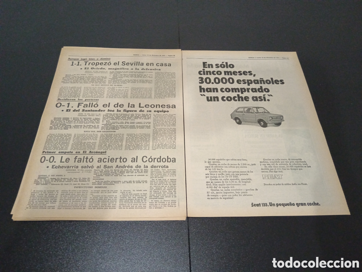 Coleccionismo deportivo: MARCA 16/12/1974 - Foto 11