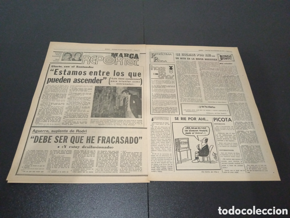 Coleccionismo deportivo: MARCA 22/12/1974 - Foto 3