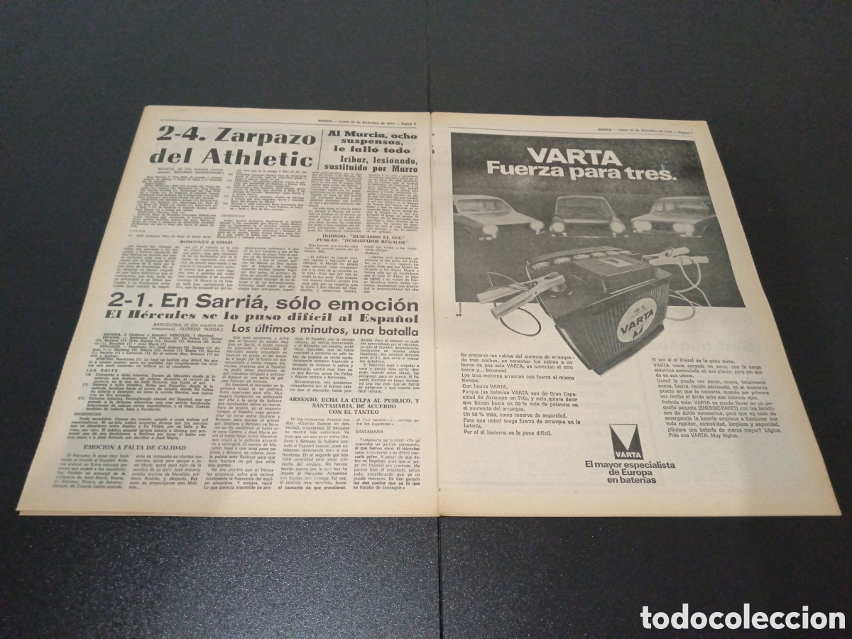 Coleccionismo deportivo: MARCA 23/12/1974 - Foto 4