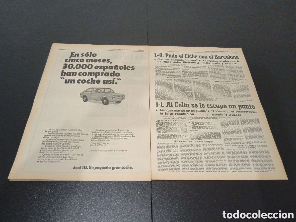 Coleccionismo deportivo: MARCA 23/12/1974 - Foto 6