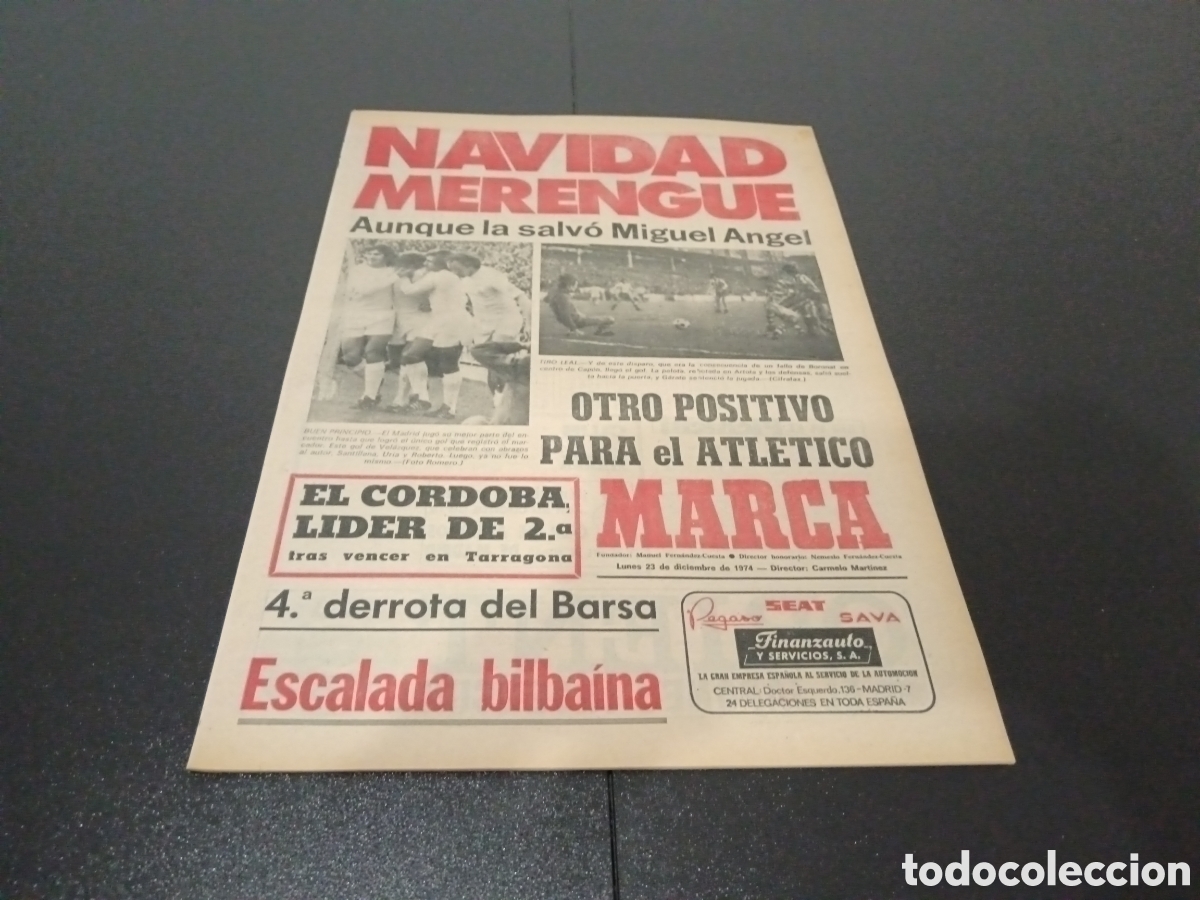 Coleccionismo deportivo: MARCA 23/12/1974 - Foto 1