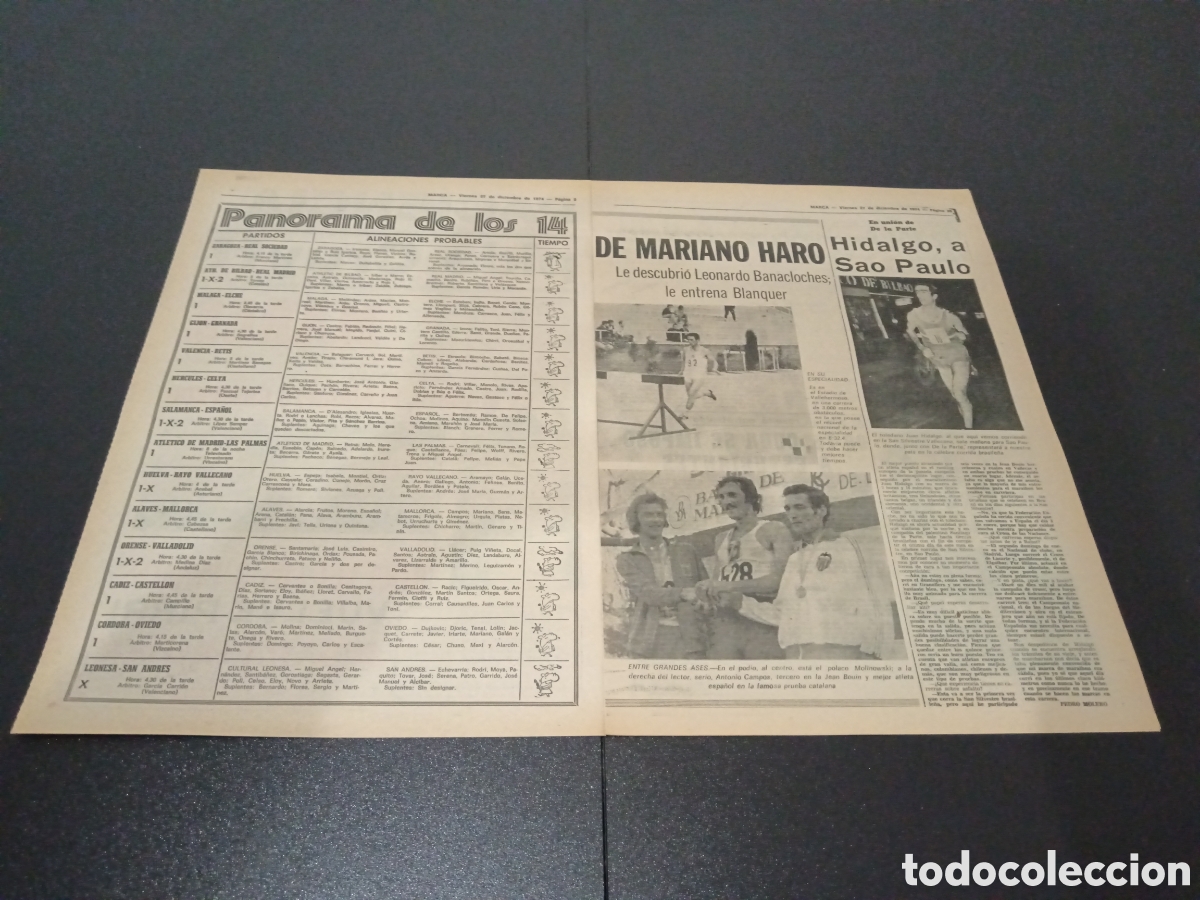 Coleccionismo deportivo: MARCA 27/12/1974 - Foto 2