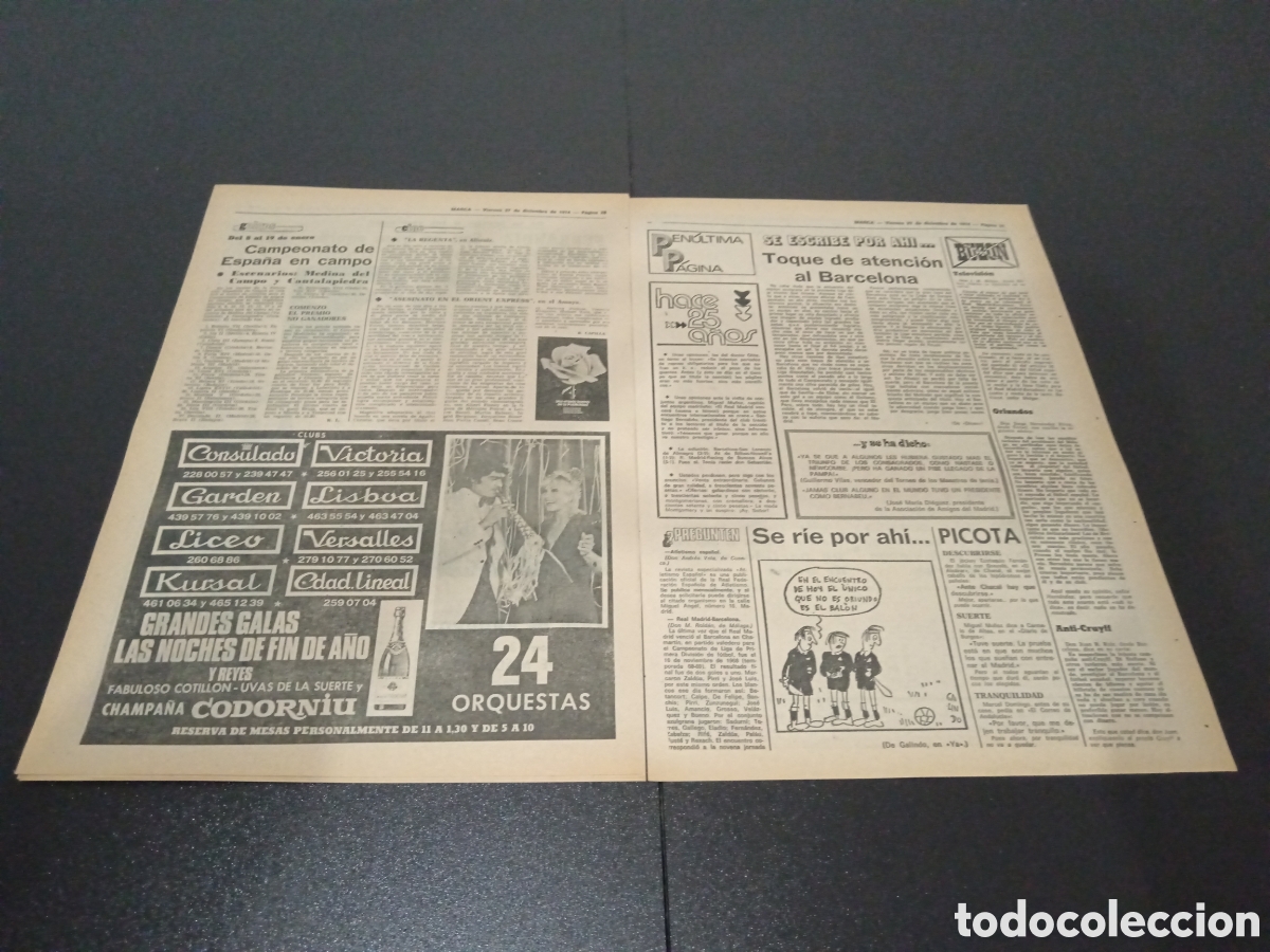Coleccionismo deportivo: MARCA 27/12/1974 - Foto 4