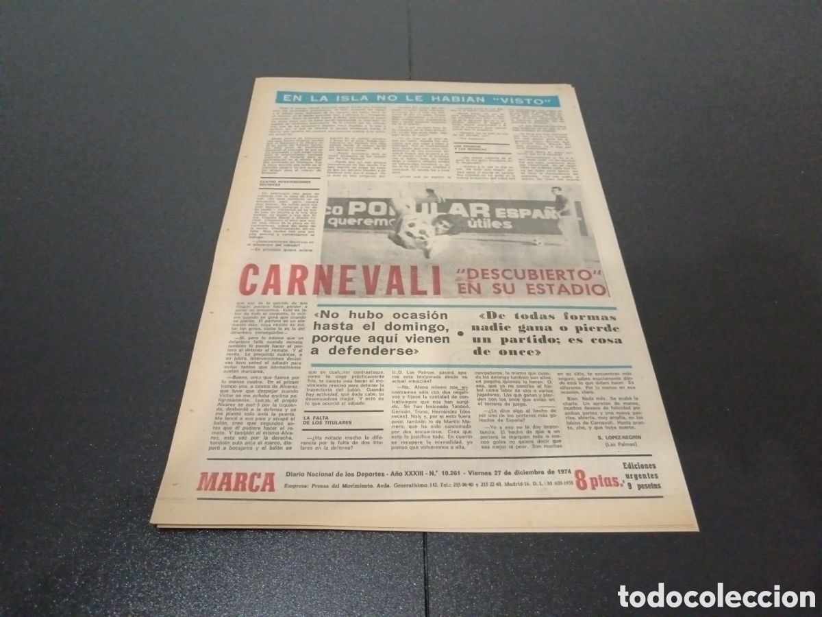 Coleccionismo deportivo: MARCA 27/12/1974 - Foto 5