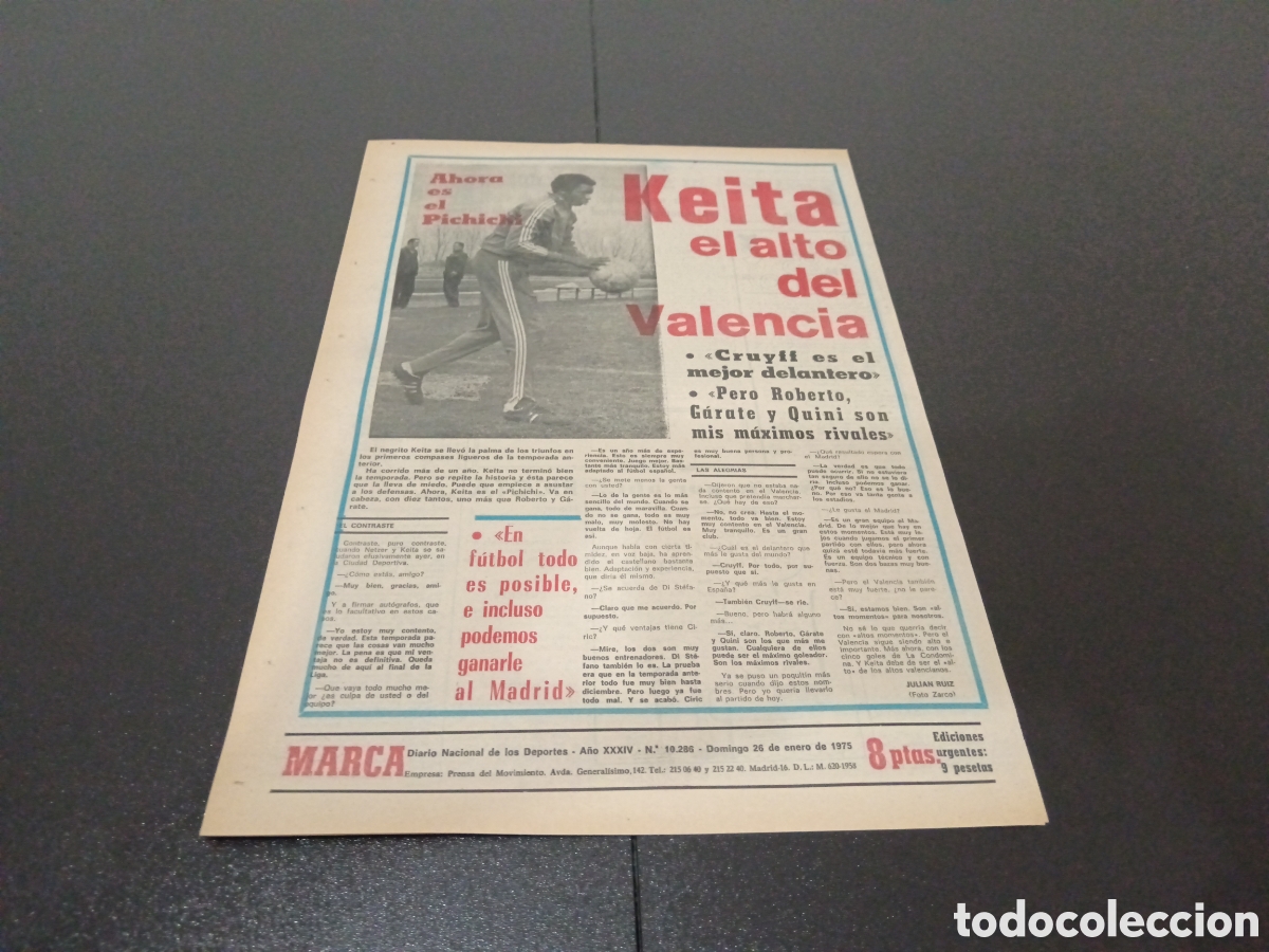 Coleccionismo deportivo: MARCA 26/01/1975 - Foto 3