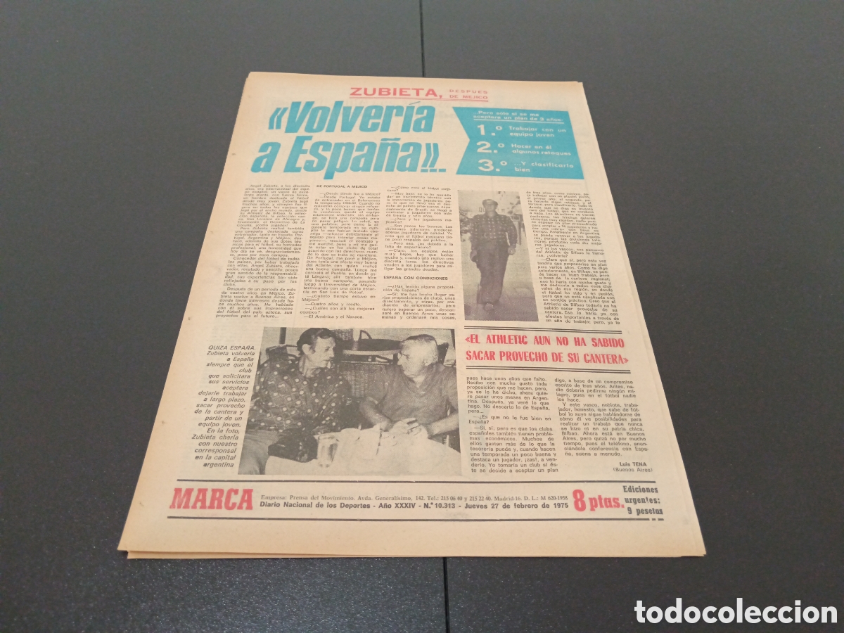 Coleccionismo deportivo: MARCA 27/02/1975 - Foto 8