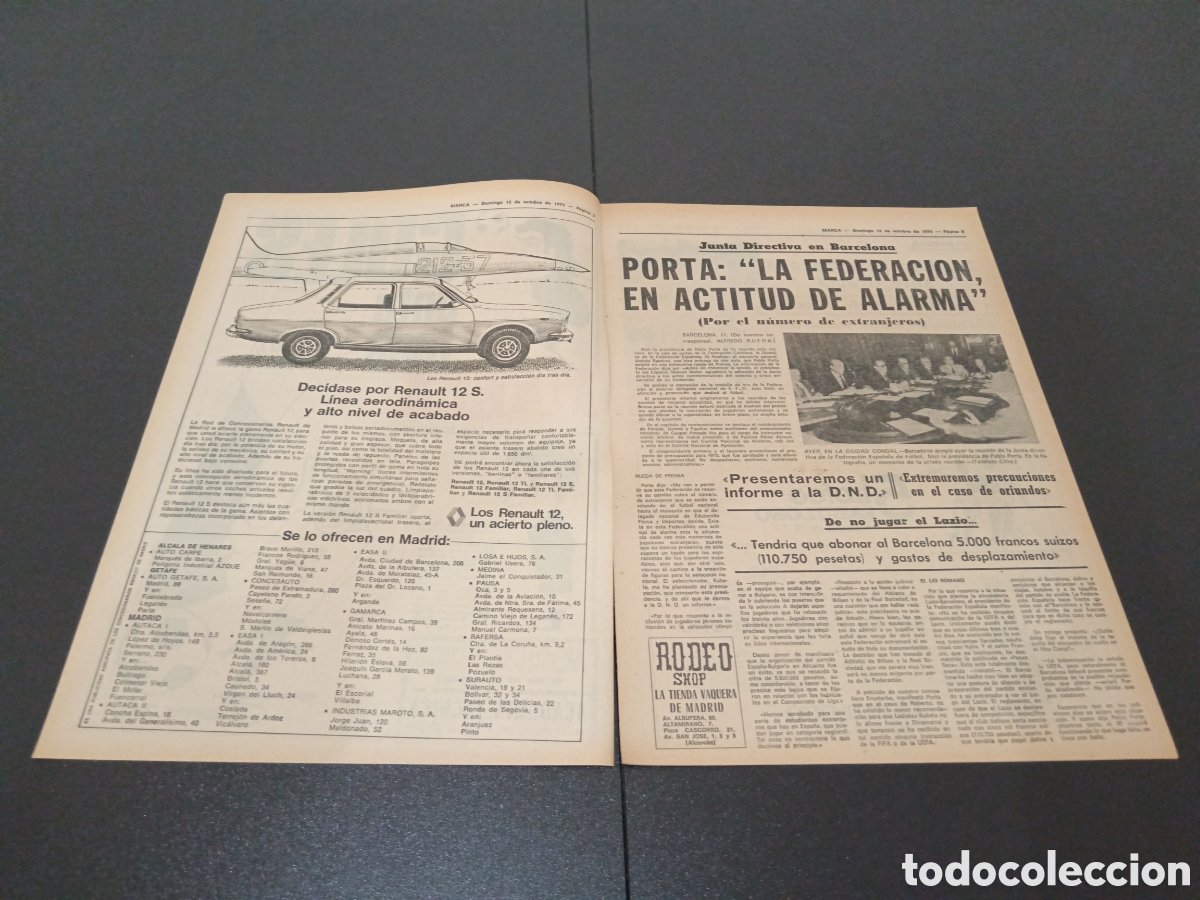 Coleccionismo deportivo: MARCA 12 /10/1975 - Foto 2