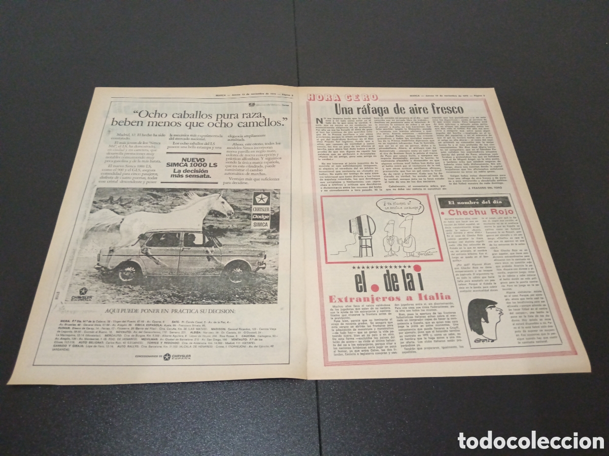 Coleccionismo deportivo: MARCA 13/11/1975 - Foto 2