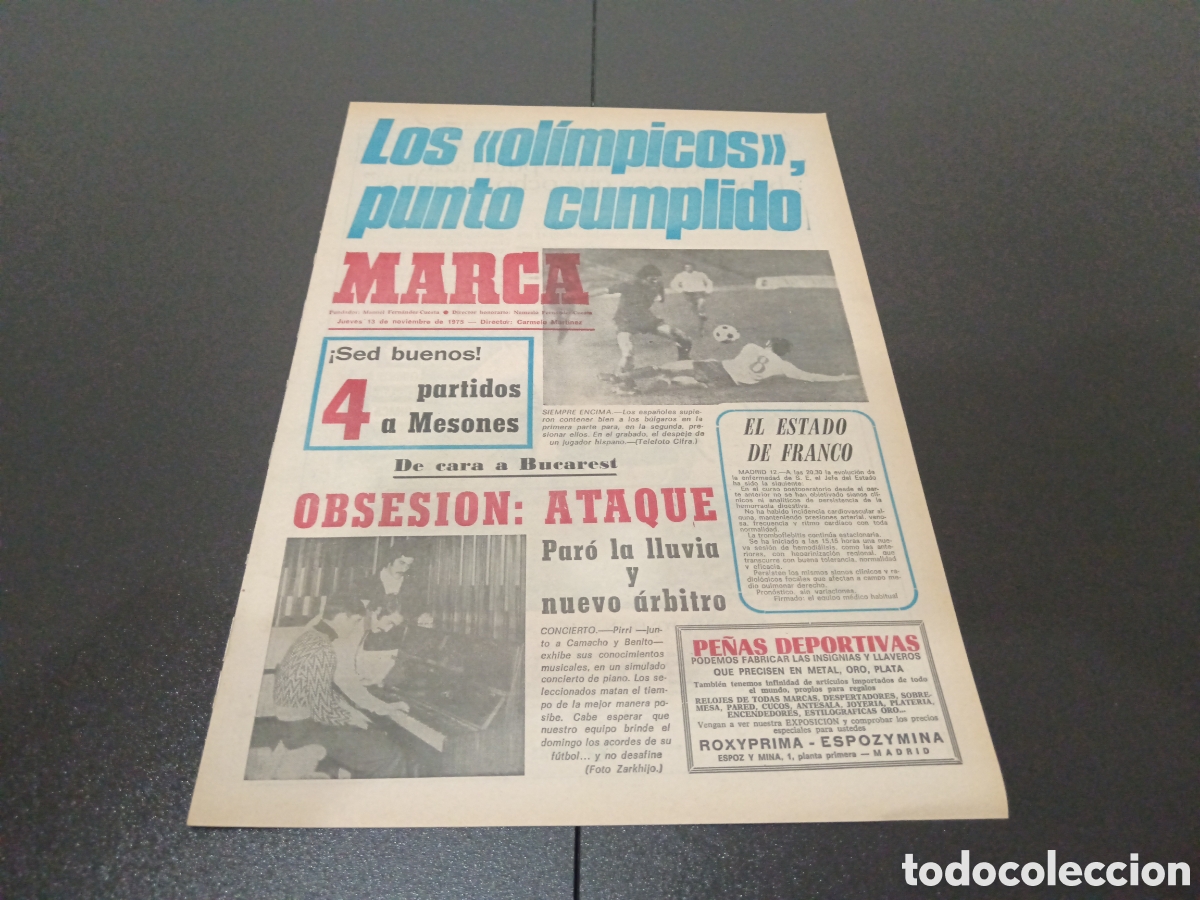 Coleccionismo deportivo: MARCA 13/11/1975 - Foto 1