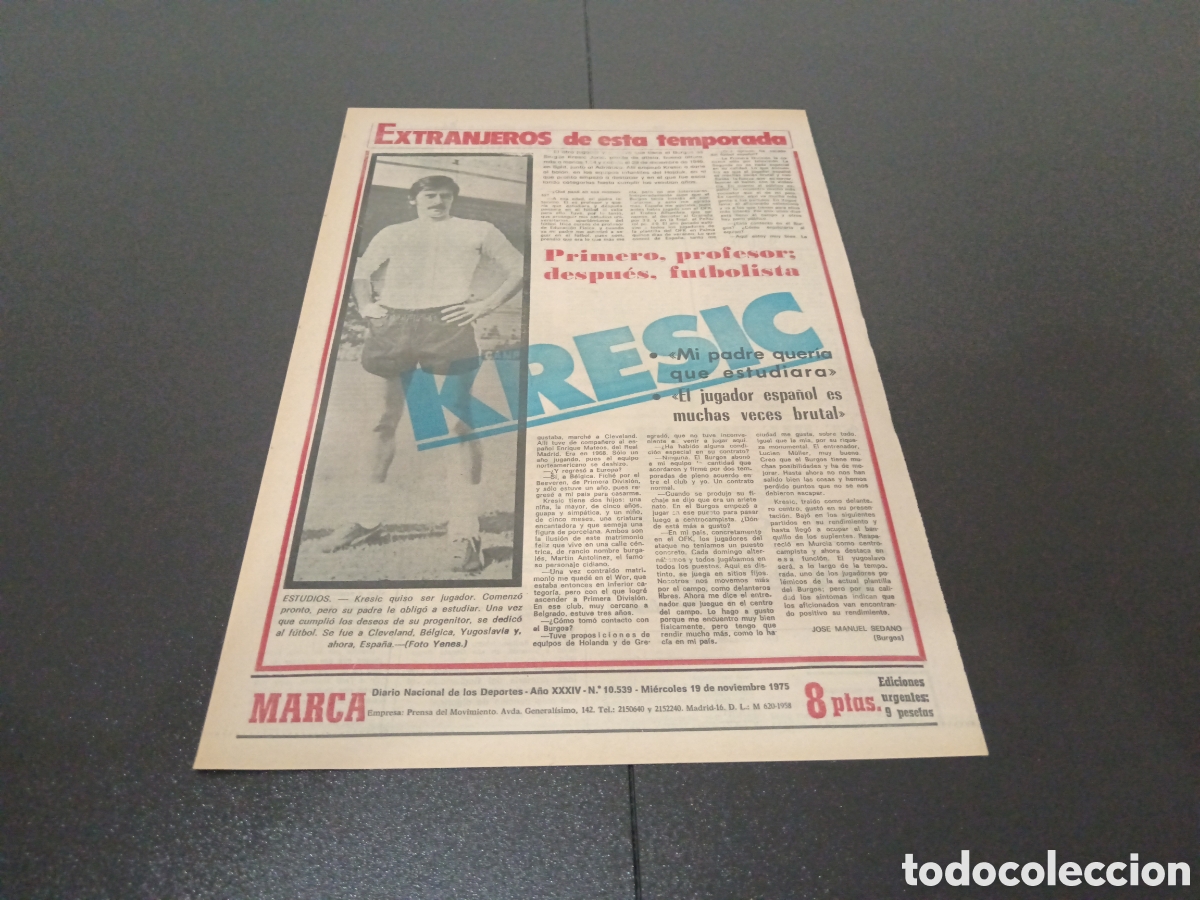 Coleccionismo deportivo: MARCA 19/11/1975 - Foto 4