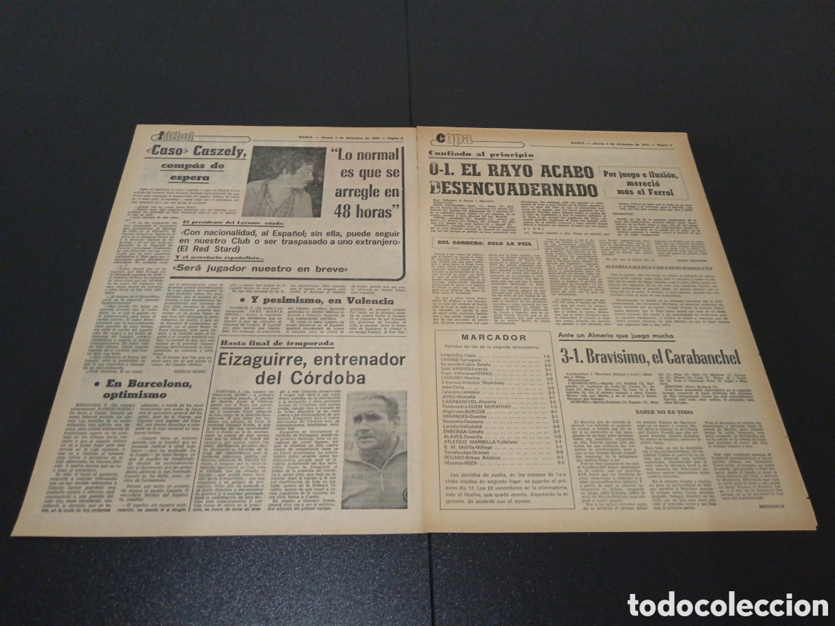 Coleccionismo deportivo: MARCA 04/12/1975 - Foto 2