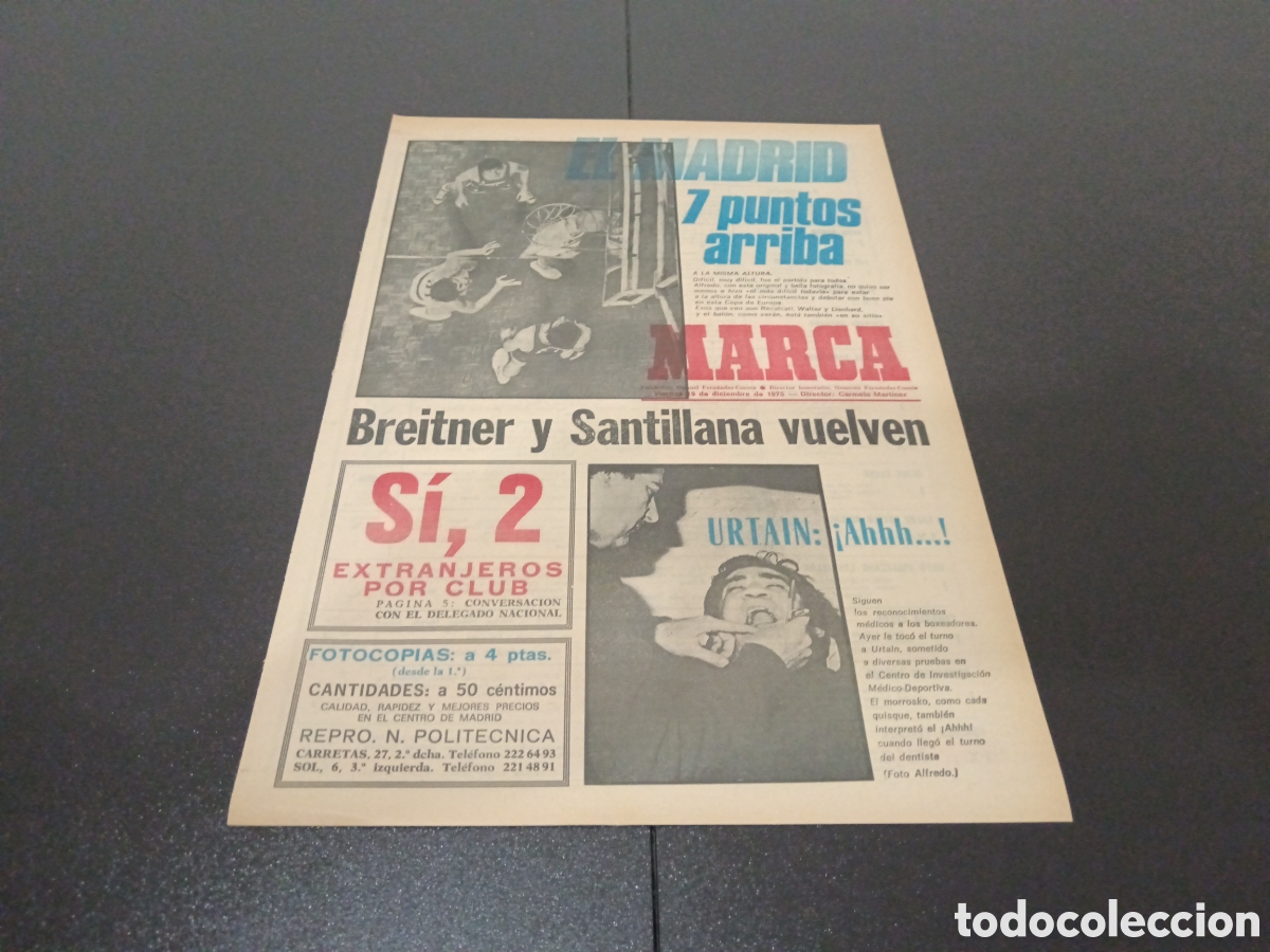 Coleccionismo deportivo: MARCA 19/12/1975 - Foto 1