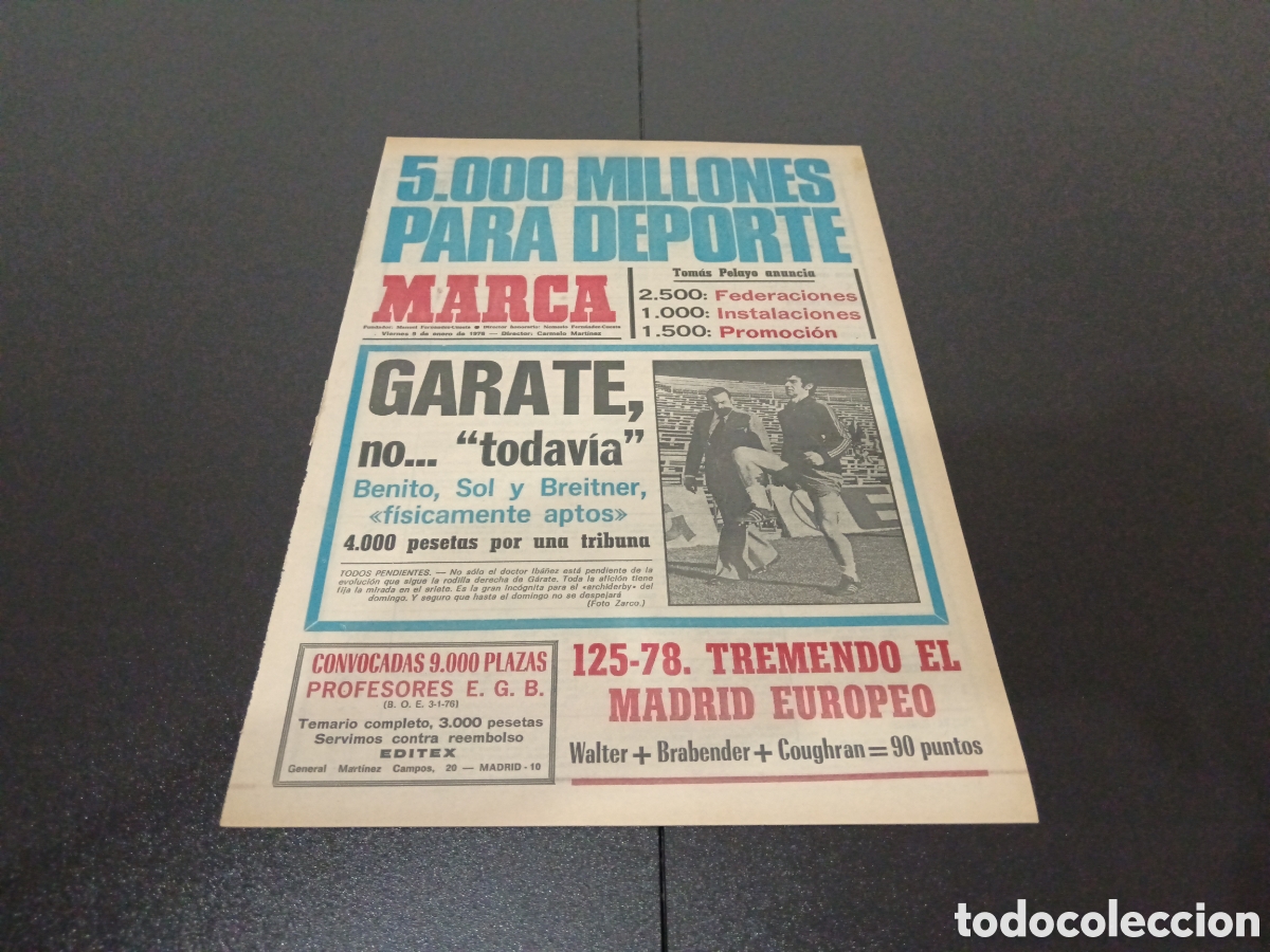 Coleccionismo deportivo: MARCA 09/01/1976 - Foto 1