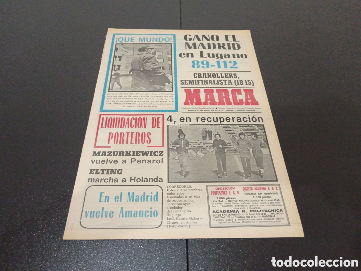 Sports collectibles: MARCA 23/01/1976