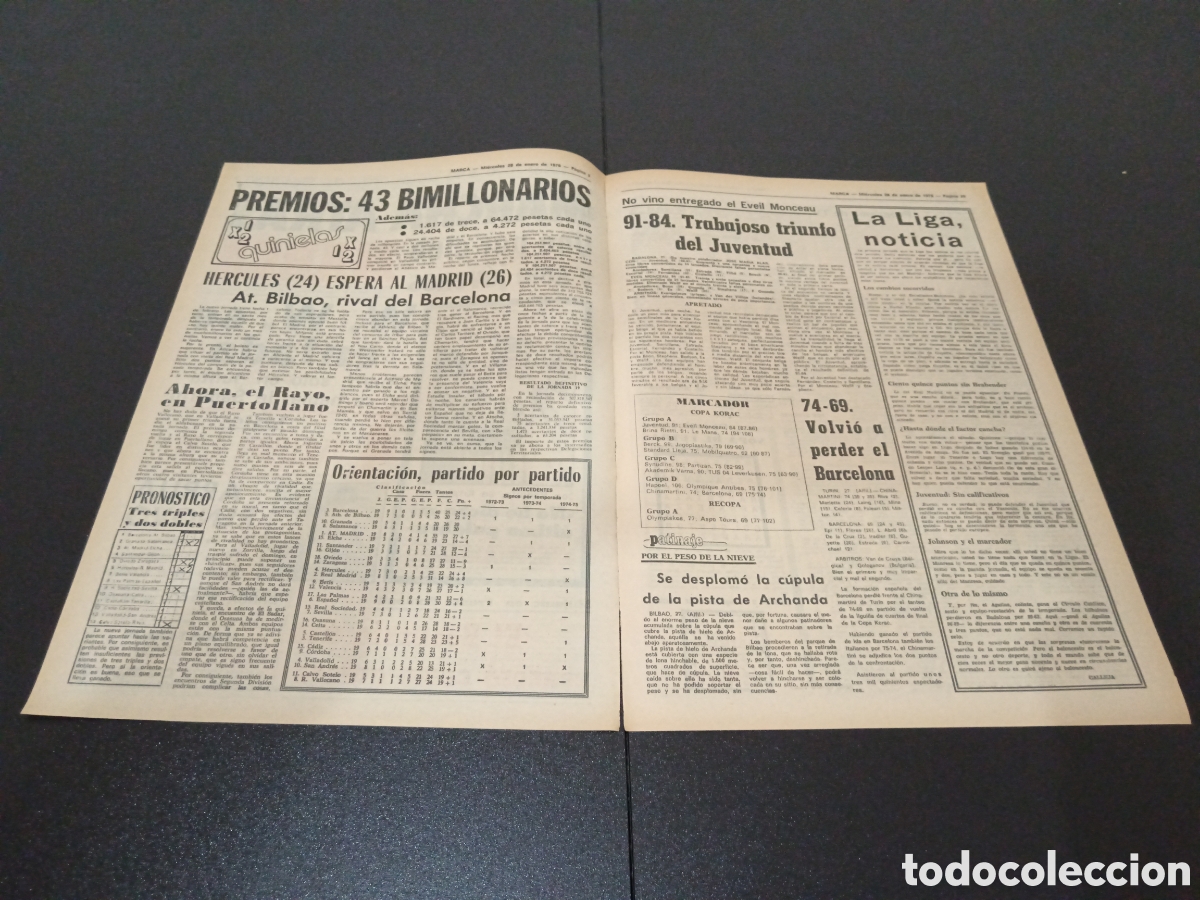 Coleccionismo deportivo: MARCA 28/01/1976 - Foto 2