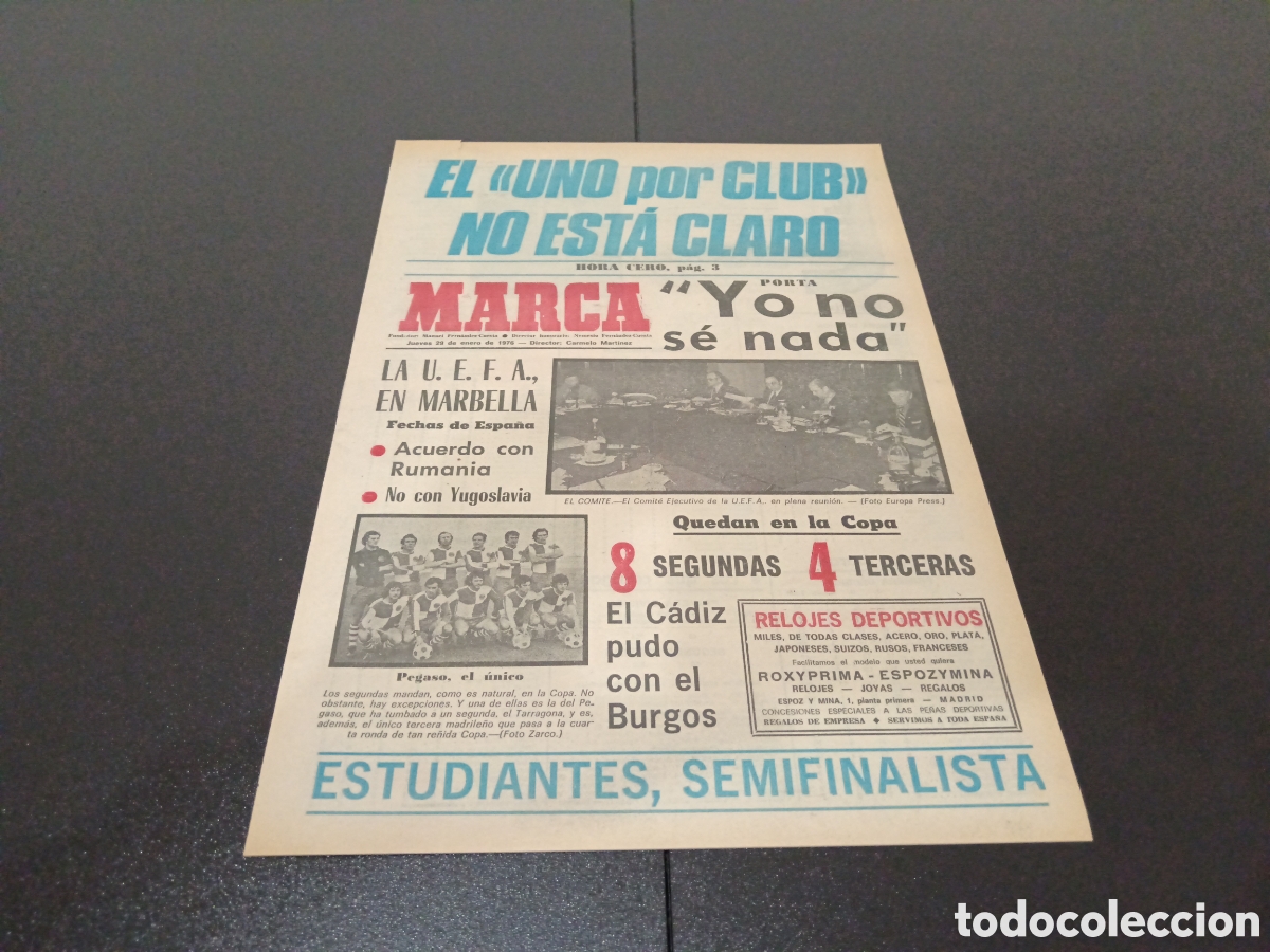 Coleccionismo deportivo: MARCA 29/01/1976 - Foto 1