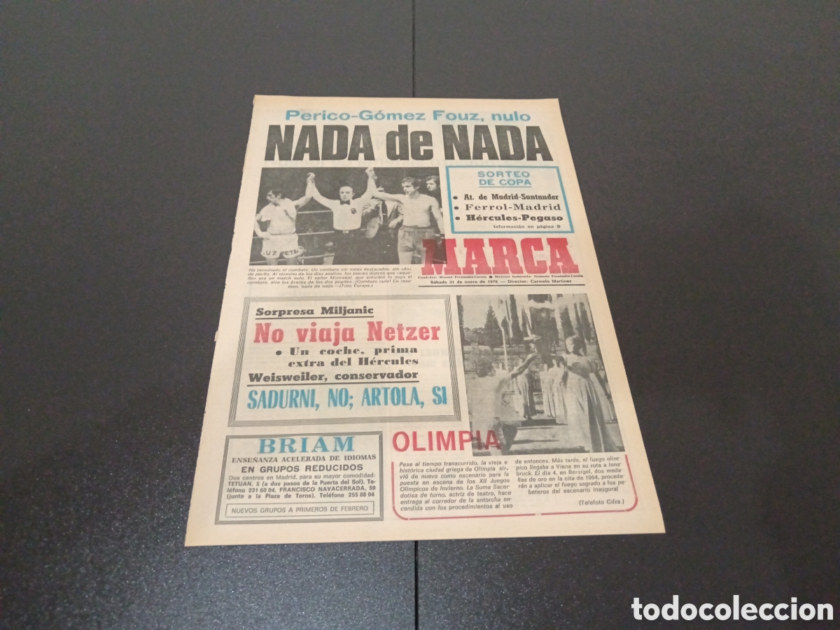 Coleccionismo deportivo: MARCA 31/01/1976 - Foto 1