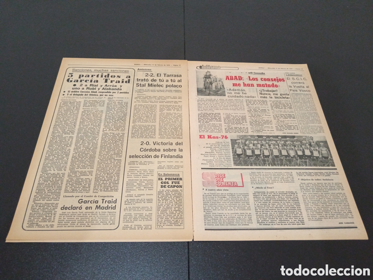 Coleccionismo deportivo: MARCA 11/02/1976 - Foto 3
