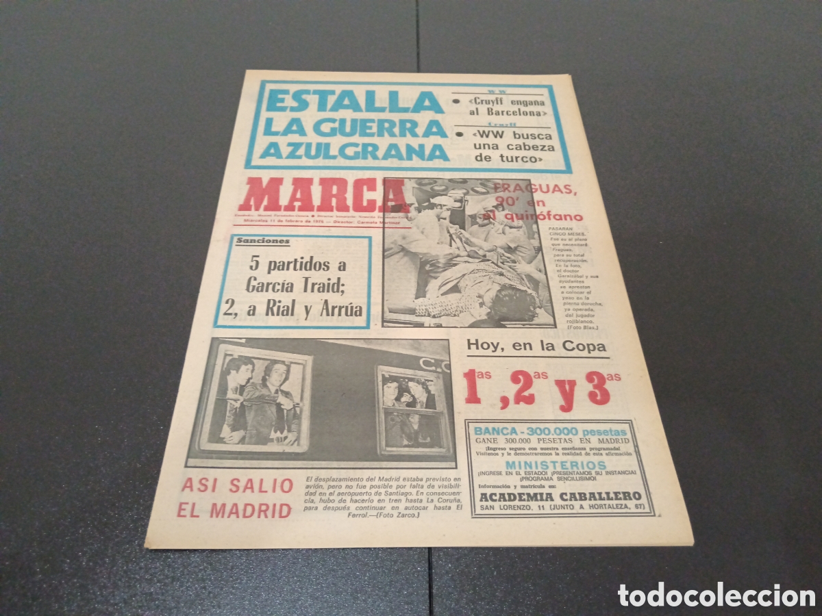 Coleccionismo deportivo: MARCA 11/02/1976 - Foto 1