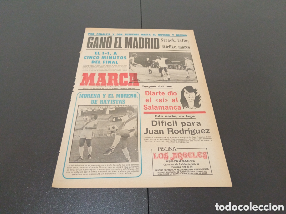 Colecionismo desportivo: MARCA 10/08/1979 VILLA BILBAO NOTTINGHAM 2 BOTAFOGO BRUSELAS FINAL MADRID 1 COLONIA 1