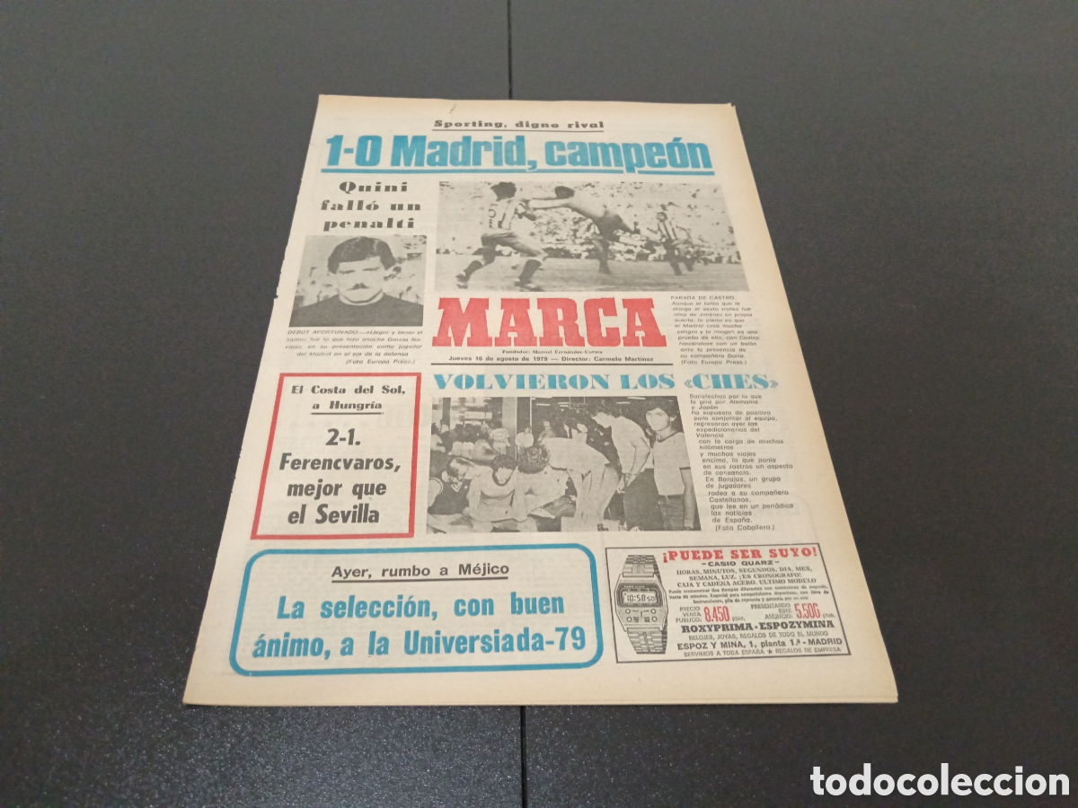 Sammelleidenschaft Sport: MARCA 16/08/1979 FINAL TERESA HERRERA MADRID 1 GIJ&Oacute;N 0 HONVED 1 WEST BROMWICH 0