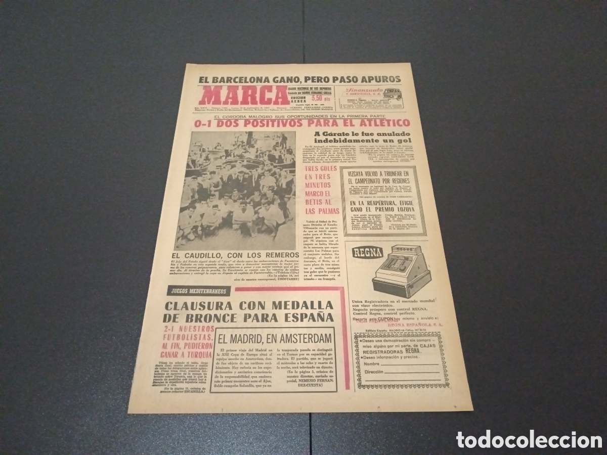 Coleccionismo deportivo: MARCA 18/09/1967 - Foto 1