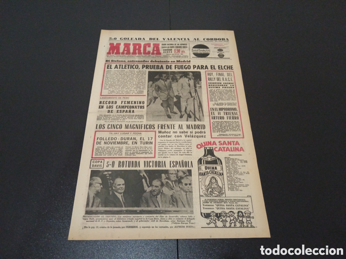 Coleccionismo deportivo: MARCA 24/09/1967 - Foto 1