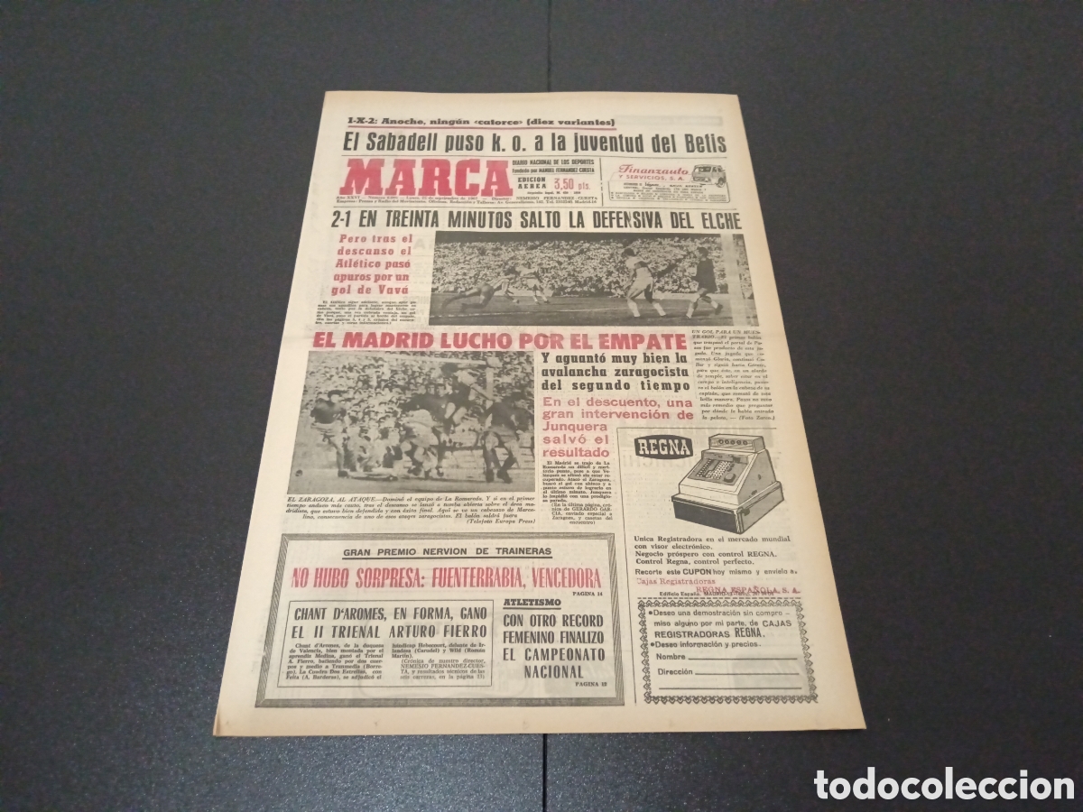 Coleccionismo deportivo: MARCA 25/09/1967 - Foto 1