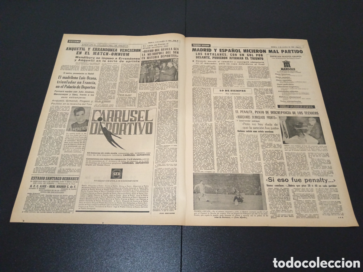 Coleccionismo deportivo: MARCA 08/10/1967 - Foto 2