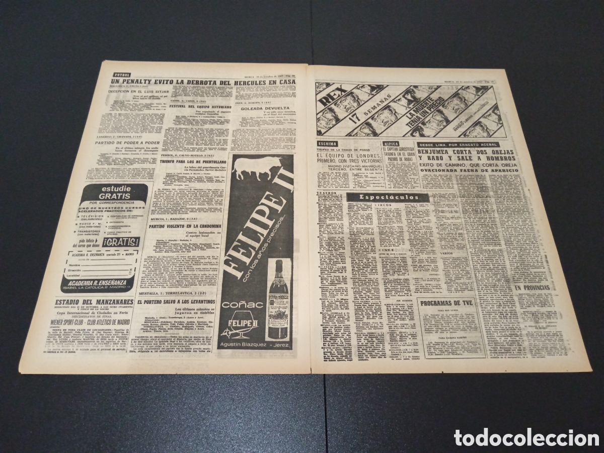 Coleccionismo deportivo: MARCA 23/10/1967 - Foto 5