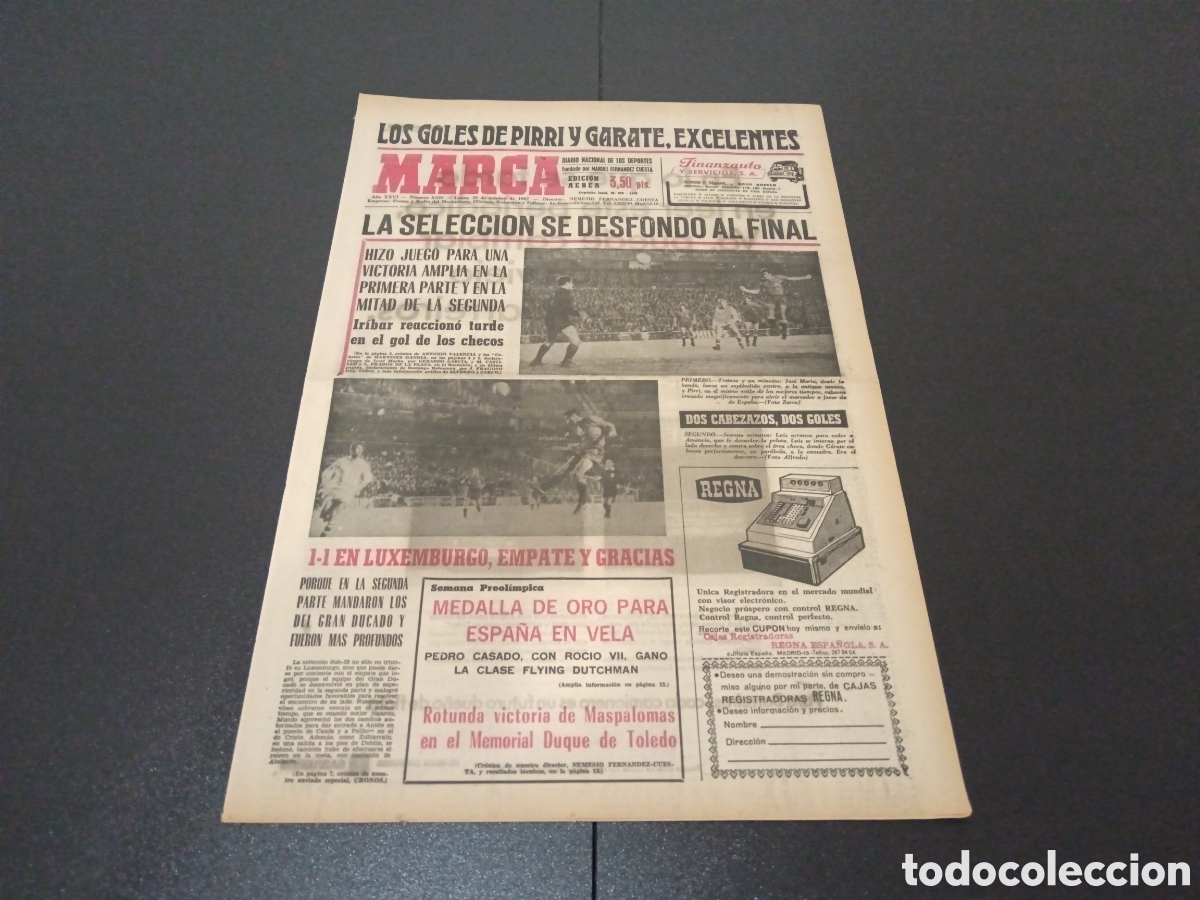Coleccionismo deportivo: MARCA 23/10/1967 - Foto 1
