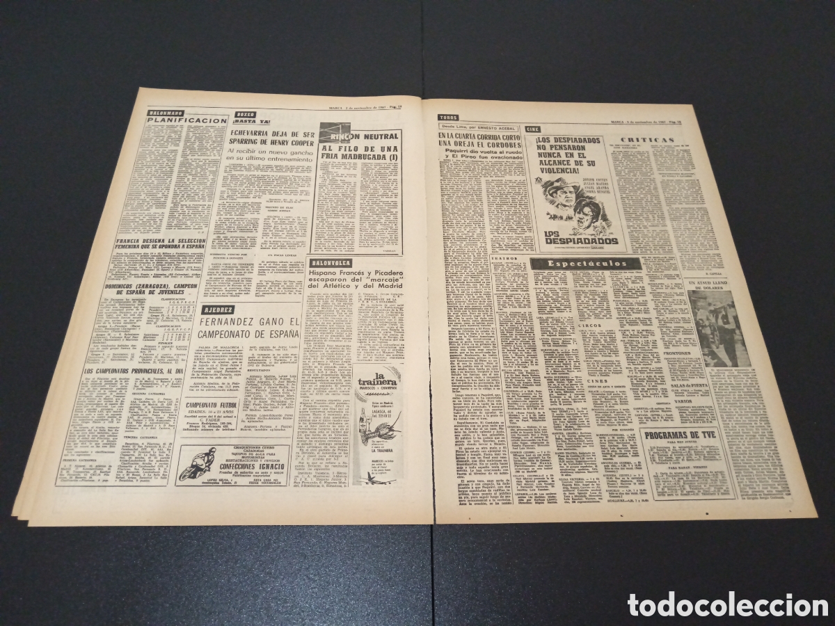 Coleccionismo deportivo: MARCA 02/11/1967 - Foto 5