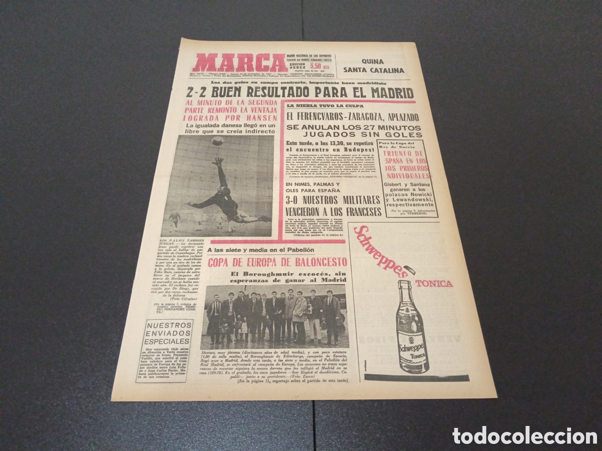 Coleccionismo deportivo: MARCA 16/11/1967 - Foto 1