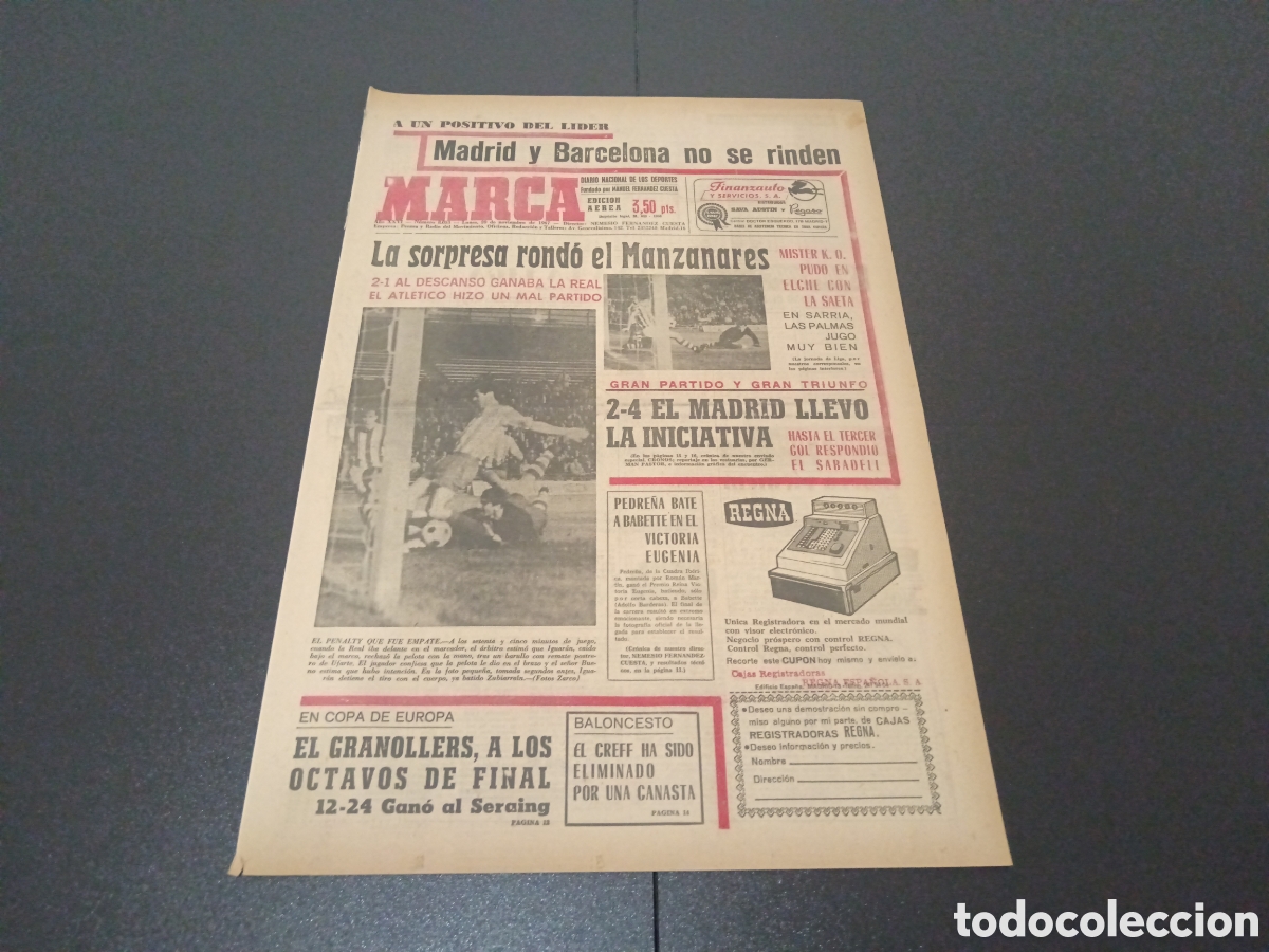 Coleccionismo deportivo: MARCA 20/11/1967 - Foto 1